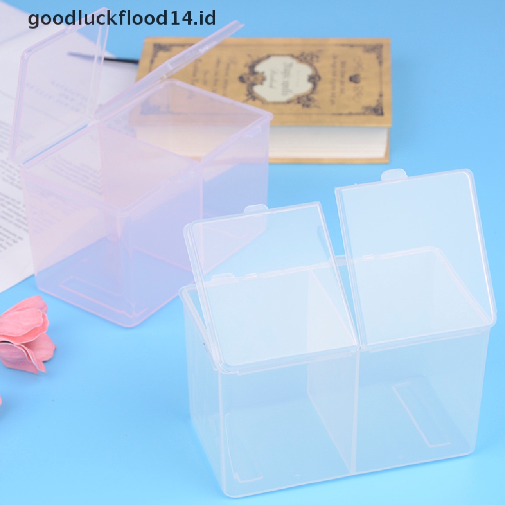 [OOID] Clear Cleaning Remover Cotton Pad Compartments Storage Box Cotton Pad Container ID