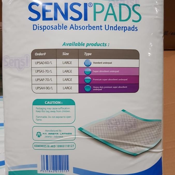 Sensi Underpad / Under Pad / Perlak / Sensipad Alas Tidur 10pcs 90x60