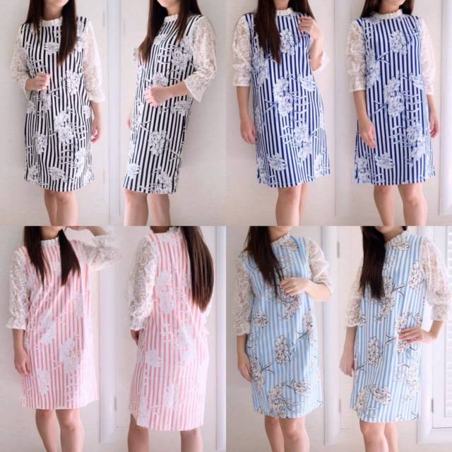 VANESSA REAL PICT. KOMBI BRUKAT DI LENGAN, ALLSIZE. LD 100cm, PJG 87cm.
