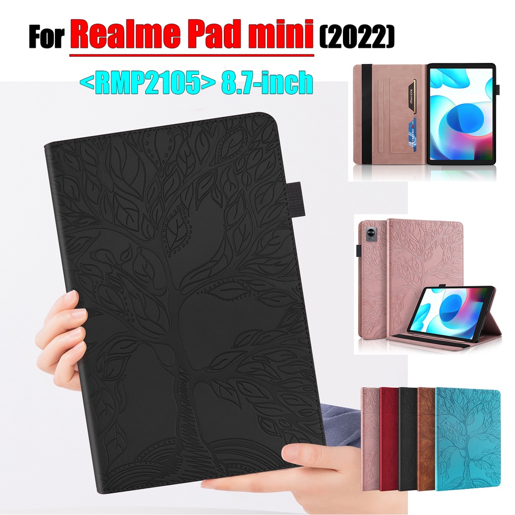 (Ready Spot) Casing Flipcase Realme pad mini (2022) 8.7 &quot;RMP2105 Motif Emboss Pohon Kehidupan 3D