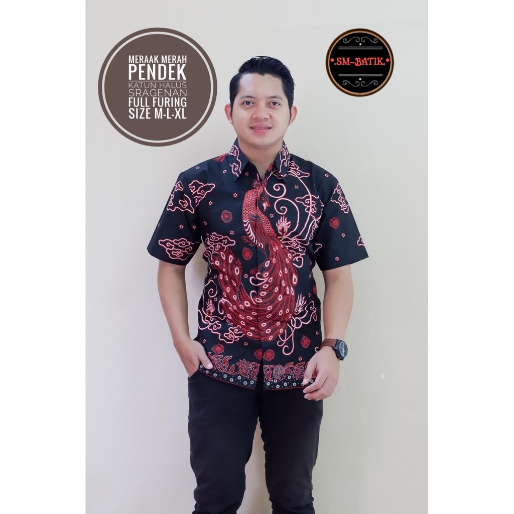 MERAK MERAH SM BATIKSOLOAMANAH KEMEJA BAJU BATIK PRIA SOLO LENGAN PENDEK PANJANG LAPIS FURING ATASAN BATIK PREMIUM MODERN KATUN HALUS PARANG BIRU WIJOYOKUSUMO PEKSI WOBOWO NAYARA BIANTARA PARANG LINTANG GUNANDRO PEKSI MERAH PEKSI WIBOWO WAYANG ABANG