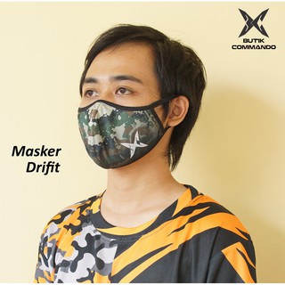 Masker kain Dri Fit  3Ply Full Print Shopee Indonesia