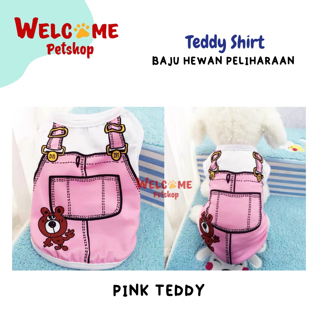 Teddy Shirt Kaos Pakaian Kostum Anjing Kucing Baju Tshirt Lucu