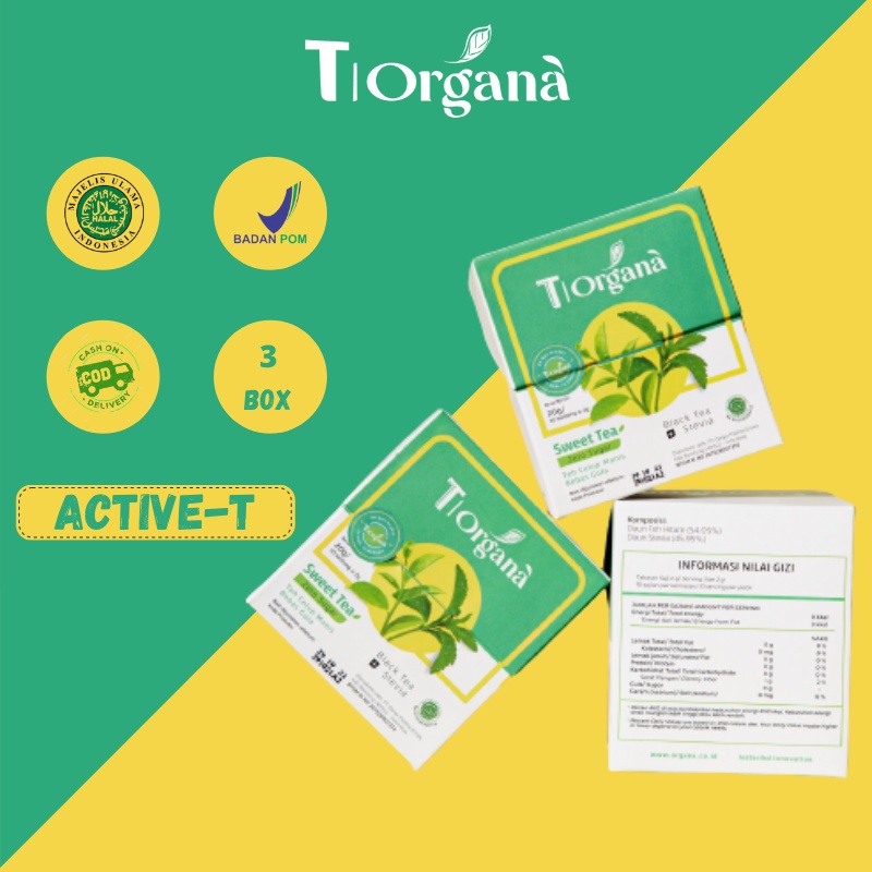 

Teh Stevia Untuk Diet & Diabetes - T|Organa isi 10Tbag - 3 Box T|Organa