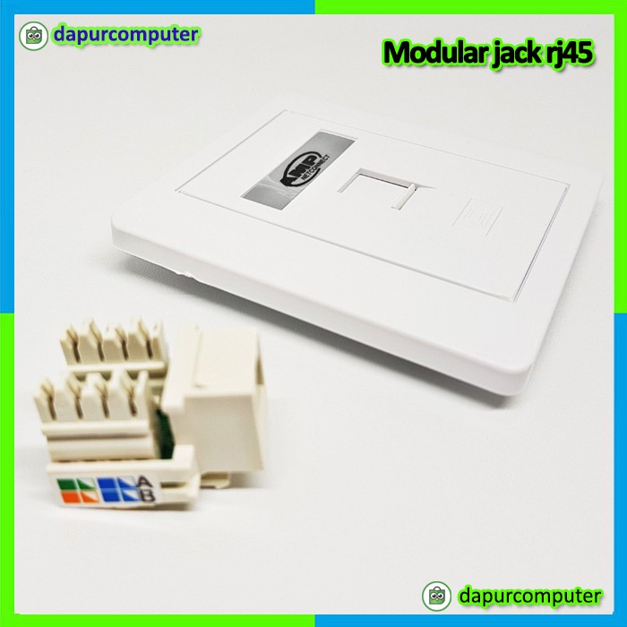 Socket kabel lan outlet modular jack rj45 faceplate cat5e murah