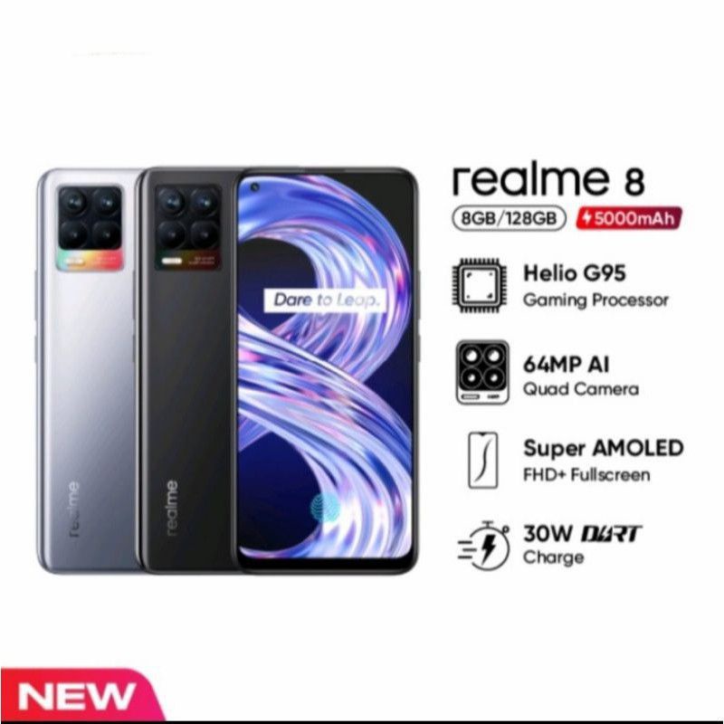 Realme 8 [ Super Amoled ~ ram 8 GB internal 128 GB second MURAH ] Vivo y15s 3/32 GB.