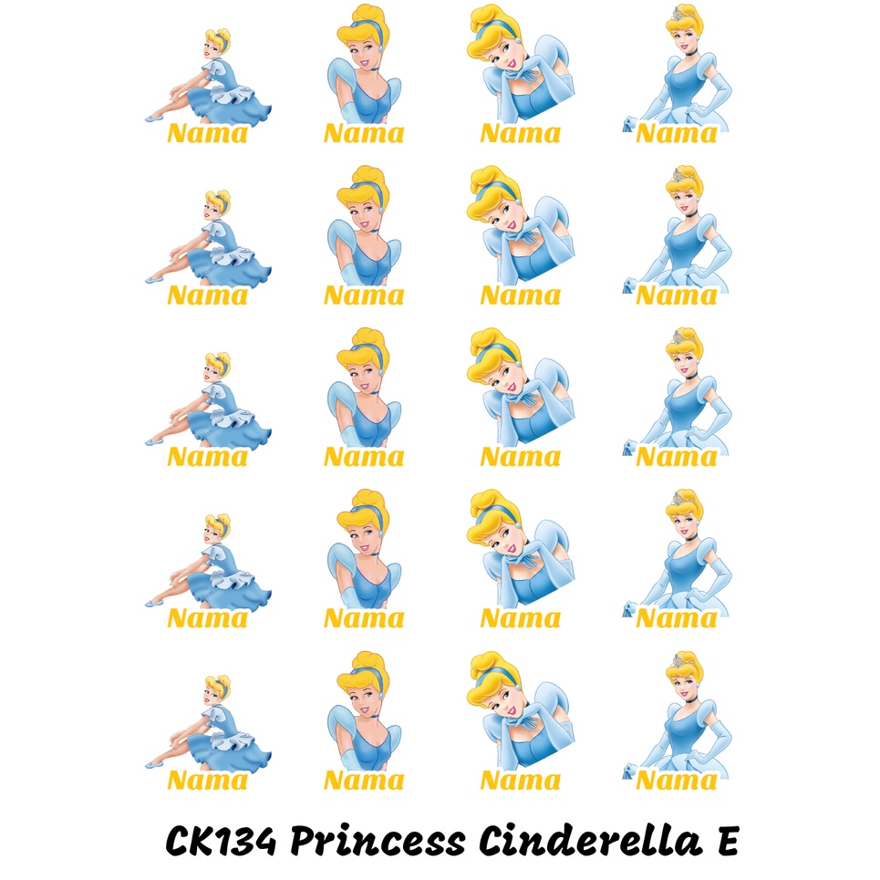 

Sticker Nama Cutting Label Waterproof Tahan Air Cinderella E (CK134)
