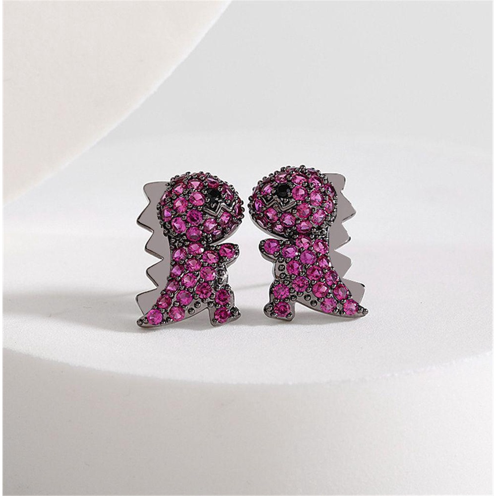 R-bunga Berlian Imitasi Anting Perhiasan Bersinar Fashion Berlian Stud Earrings