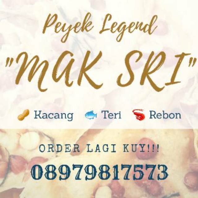 

Peyek Legend Mak Sri : Kacang, Ikan Teri, Udang Rebon. ZipLock Pack 250 Gram