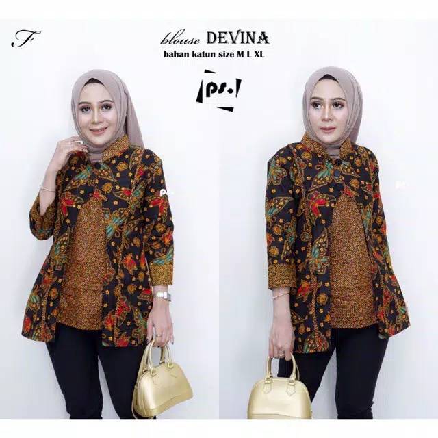 Blus sogan davina atasan baju batik wanita kekinian