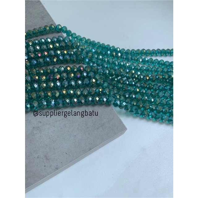 Kristal Ceko 12mm hijau TOSCA GREEN QUARTZ kuarsa AB metalik elyecraft