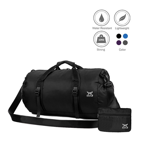 Gym Travel Duffel Bag Sea Turtle Eating Plastic Bag Blue Waterproof Lightweight Luggage bag for Sports Vacation 