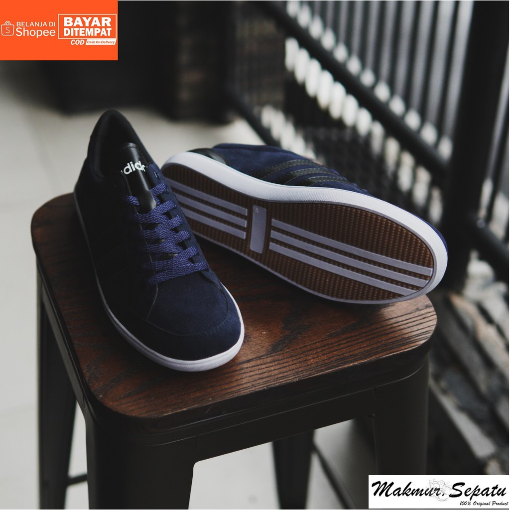 Sepatu Adidas Kapler Navy - Fashion Casual Sneakers Pria Bertali - Kuliah Hengout Trendy Stylish