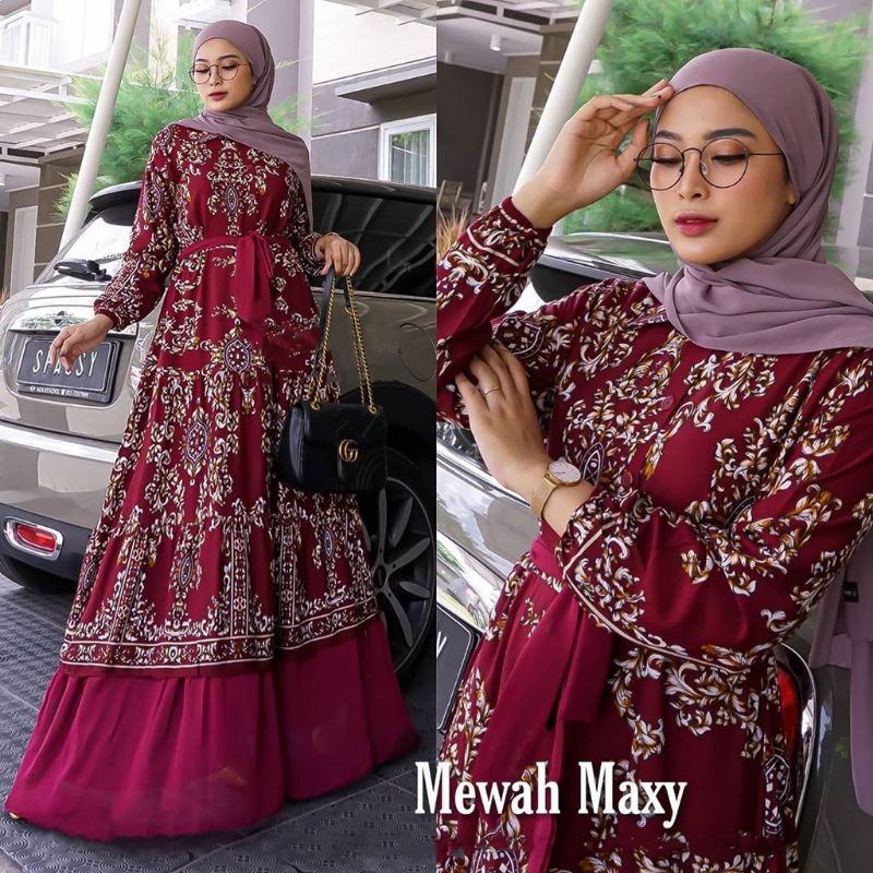 Mewah maxy baju gamis pakaian wanita dress fashion muslim