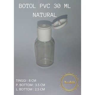 Image of Botol Antis 30 ml PVC fliptop bening
