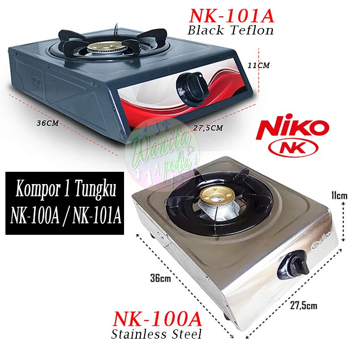 Jual Kompor 1 Satu Tungku Niko Nk 100a Stainless Steel Nk 101a Black