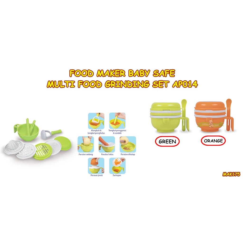 MAK175 FOOD MAKER GRINDER BABY SAFE MULTI FOOD GRINDING SET AP014