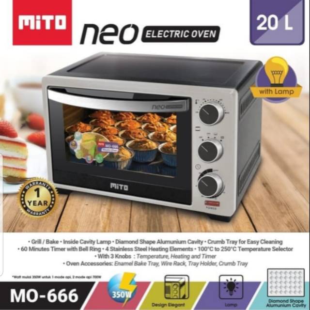 Oven listrik Mito 20 liter MO666 | Shopee Indonesia