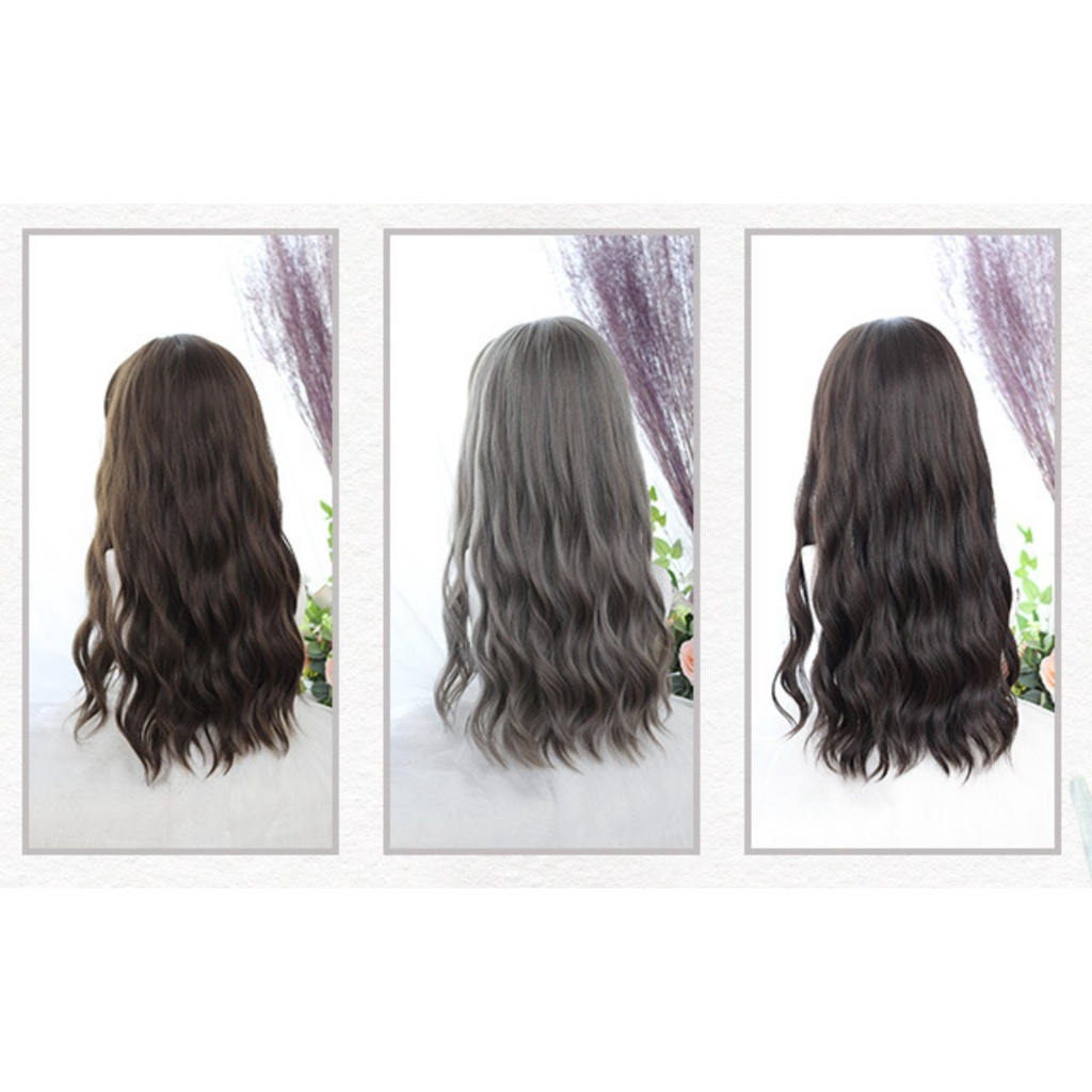 WDA-27 wig daily jepang korea kpop hitam panjang wavy natural rambut palsu