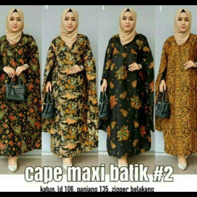 CAPE MAXI BATIK SERIES DUA BATIK CAPE TERLARIS TERMURAH DRESS CAPE PANJANG BATIK MOTIF SOGAN MURAH