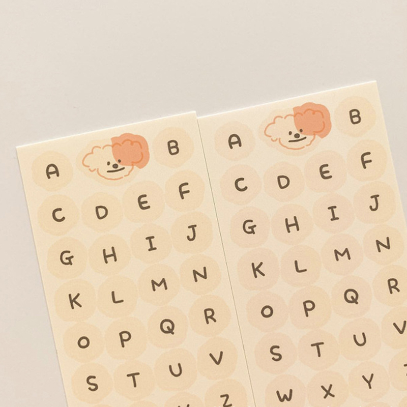 Stiker Alfabet / Stiker Huruf Bahasa Inggris Berwarna / Stiker Foto Mini K-Beige-capital