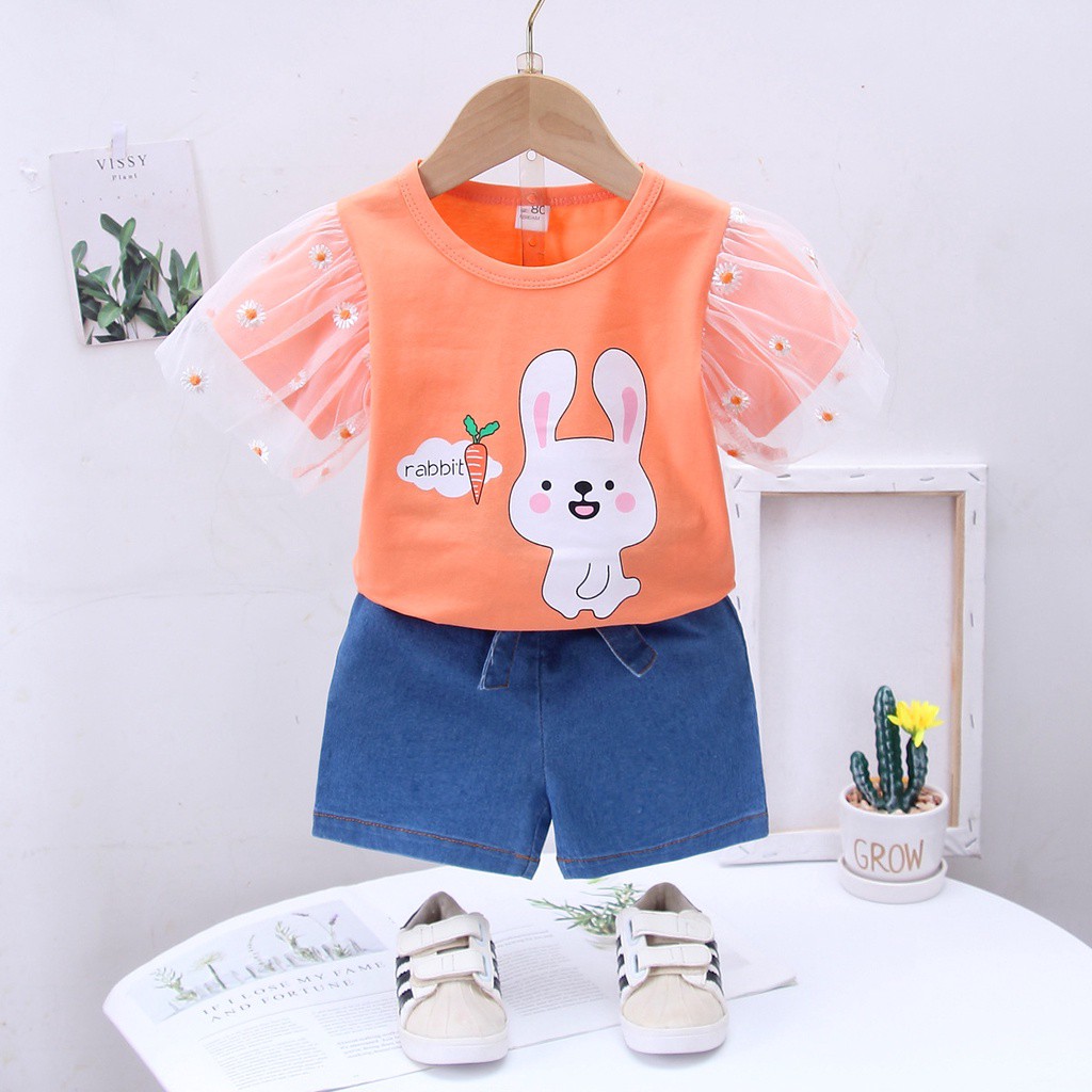 Plazababyku SET RABBIT 98367 EBV Bayi Baju setelan Anak Perempuan Import lucu berkualitas