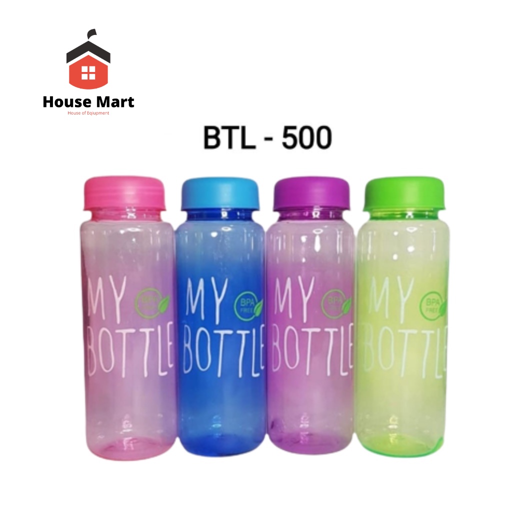 Botol Minum My Bottle Bulat 500ML Anti Pecah Plastik