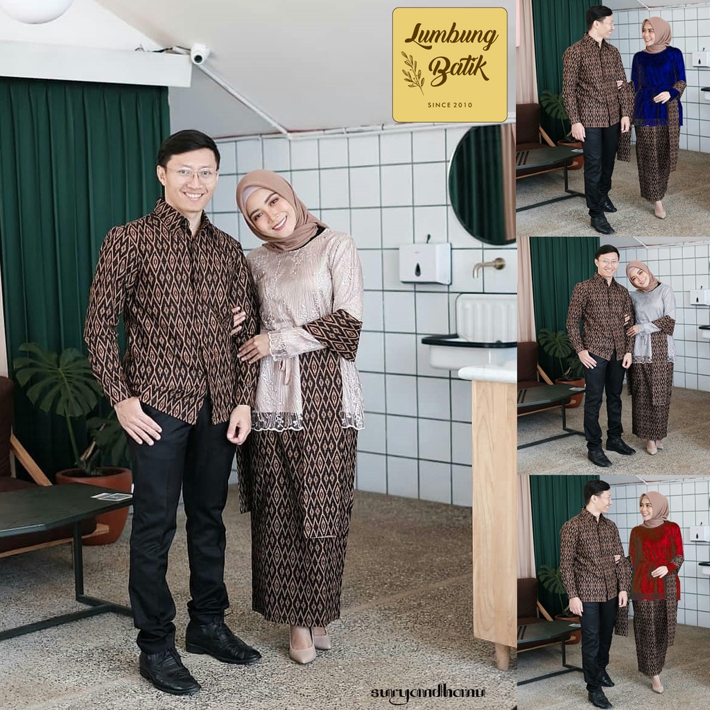 SET Couple Batik Qiona Brocade free selendang-4
