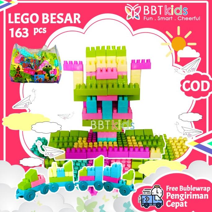Lego Besar 163 Pcs Bricks Block Kreatif Blok Susun Mainan Edukasi Anak