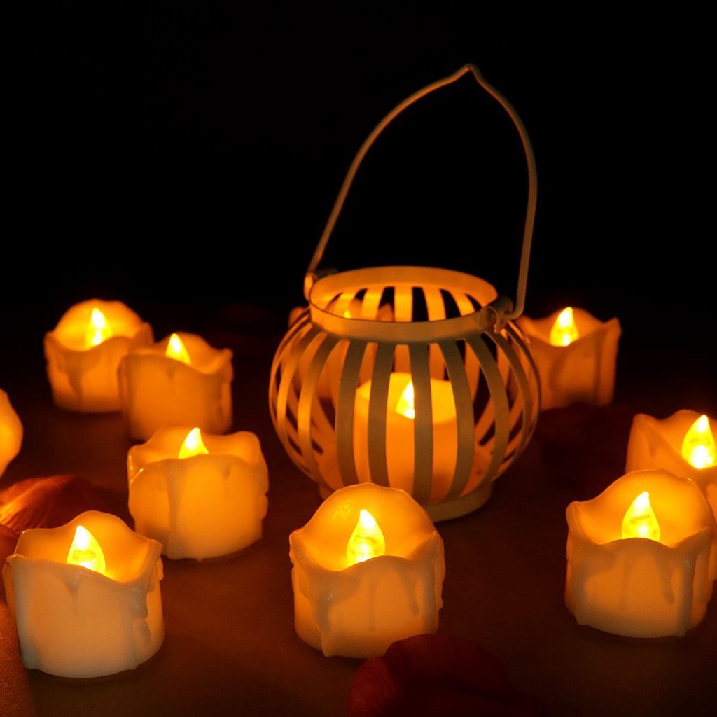 Lilin Cahaya Pernikahan LED Simulasi Ulang Tahun Lilin Lampu Natal Halloween Tenaga Baterai Flameless Dekorasi Pesta