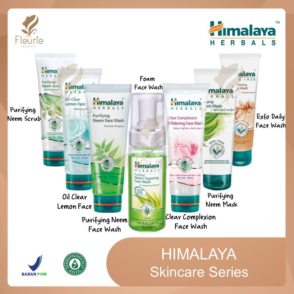 Himalaya Skincare Series Purifying Neem Face Wash, Foam, Scrub, Mask - Skincare Halal Original BPOM