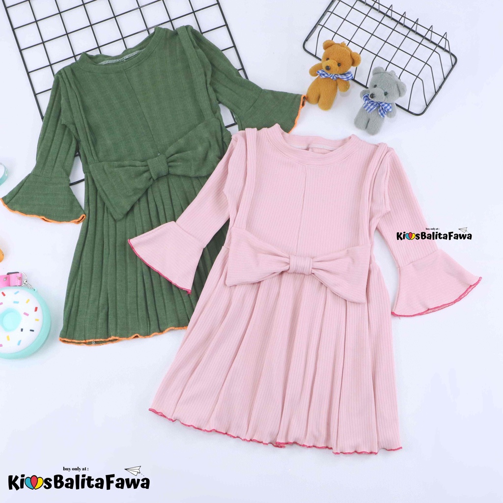 Overall Kirei uk 3-4Tahun / IMPORT Baju Gaun Pesta Dres Lengan Panjang Anak Perempuan Adem Murah