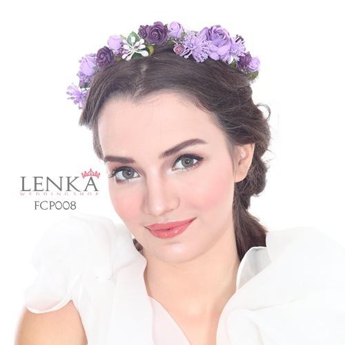 [PALING MURAH] PURPLE FLOWER CROWN AKSESORIS RAMBUT BRIDESMAID PESTA FCP008