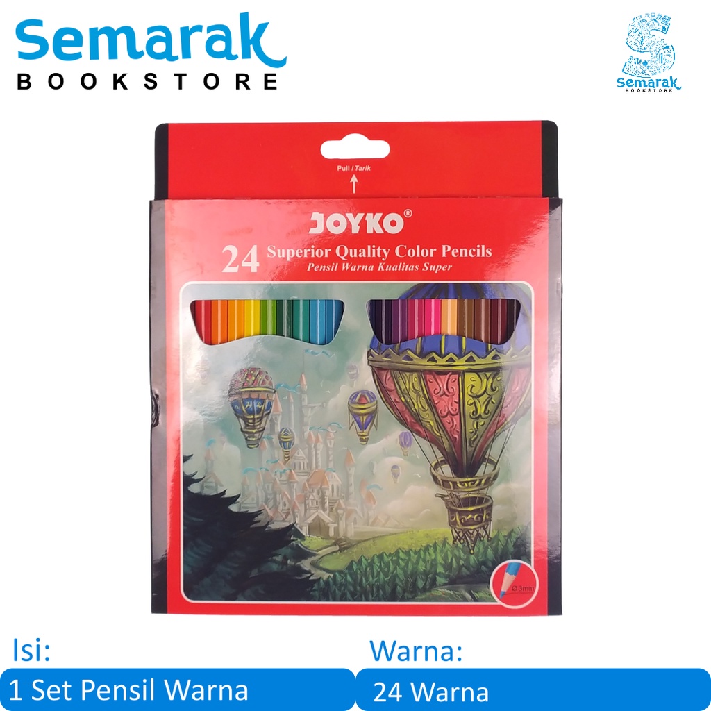 

Joyko CP-101 Color Pencils Hexagonal Grip Pensil Warna [24 Pcs]
