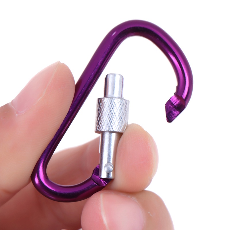 2pcs Carabiner Bentuk D Bahan Aluminum Warna Acak