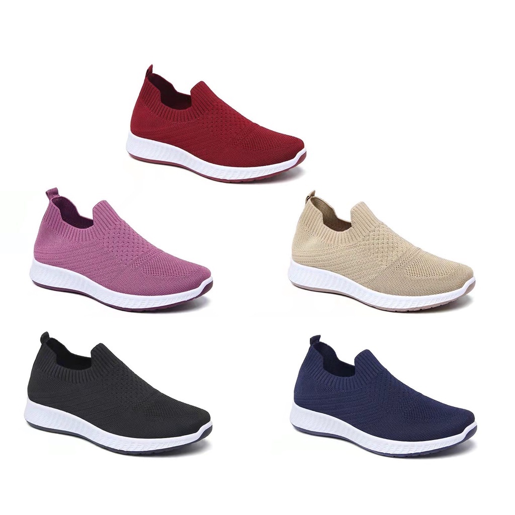 Sepatu Sneakers Wanita Import Tanpa Tali Fashion Korea Casual Sport Shoes 76