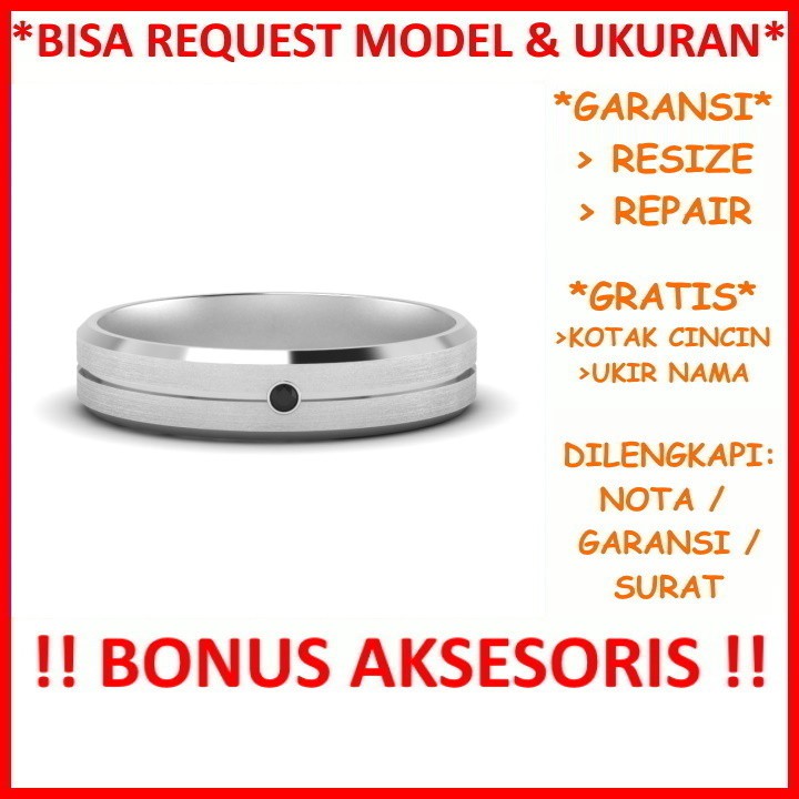 Garansi Paladium Asli Bisa Pesan Model Gratis Ukir Nama Cincin Kawin Palladium Pria Poladium ID368