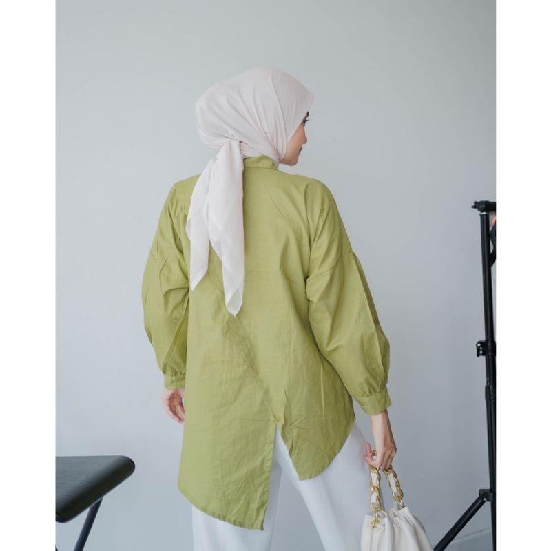 Kemeja Wanita Linen Oversize Nelka Shirt Linen Polos