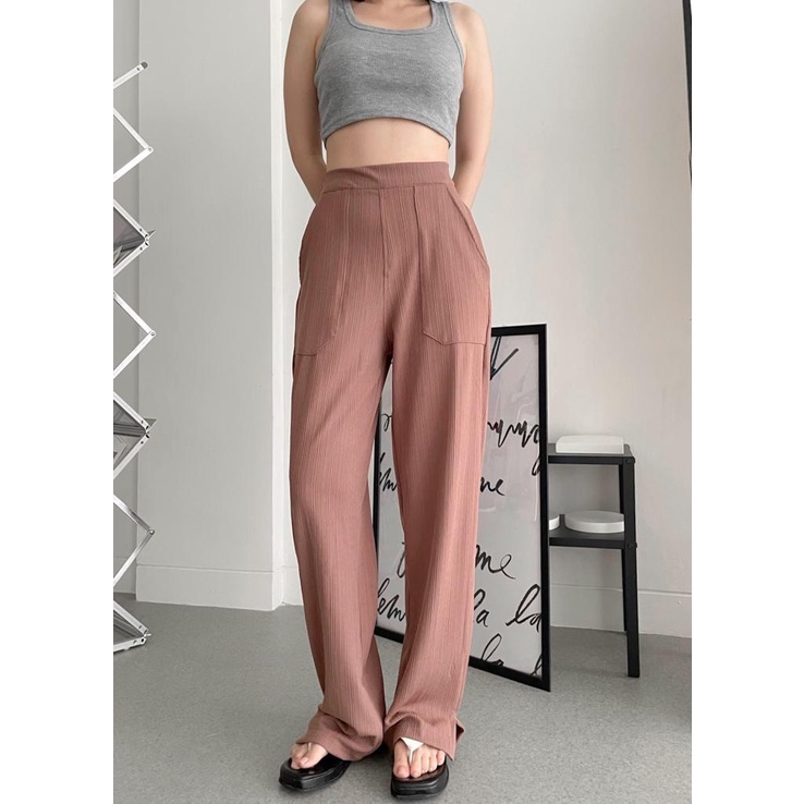 SIVALI Aiko Pants - Celana Kulot Knit Highwaist - Cullote Pants - Celana Wanita 3479