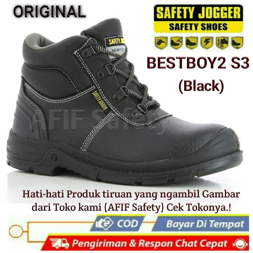 Sepatu Safety Jogger Bestboy S3 Black Murah / Safety Jogger Bestboy2 - sepatu safety jogger original