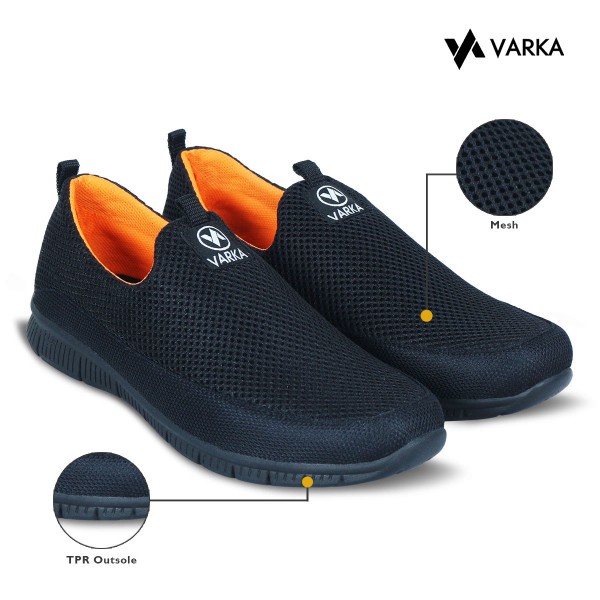 Sepatu Slip On Pria Terbaru V 552 Brand Varka Sepatu Sneakers Casual Terbaru Harga Murah Berkualitas warna Hitam