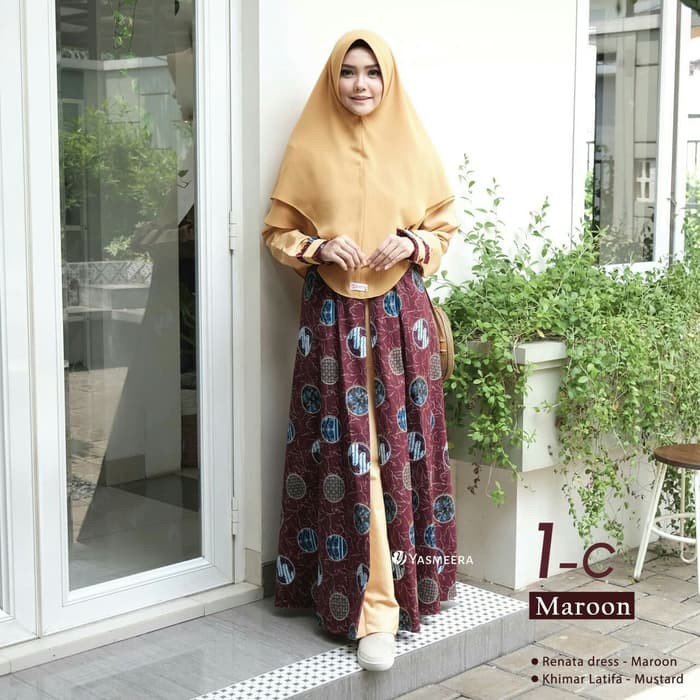 RENATA 1 DRESS || Gamis Batik Syari By Yasmeera