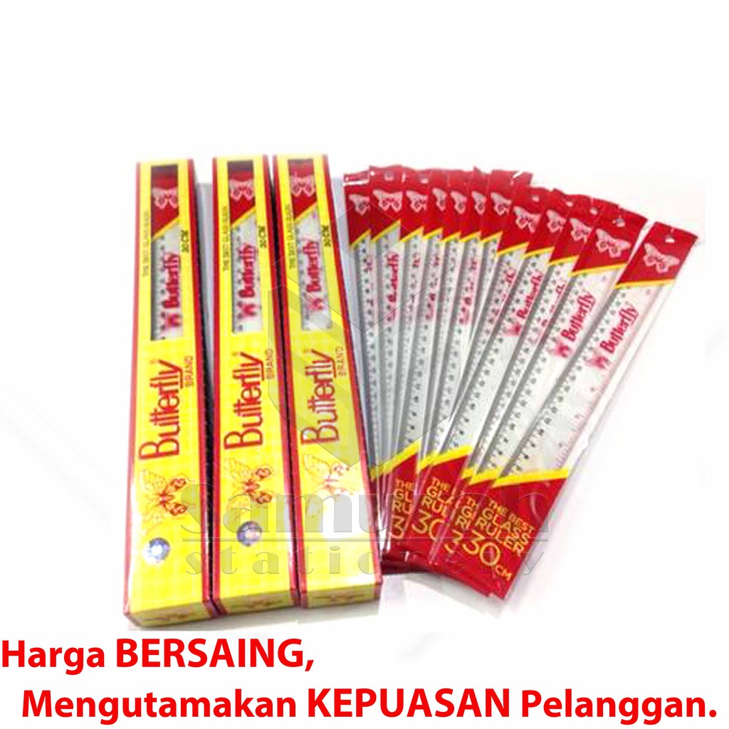 

Penggaris Plastik Buterfly 15 20 30 cm / Mika Glass Ruller ButterFly(ORIGINAL PRODUK)