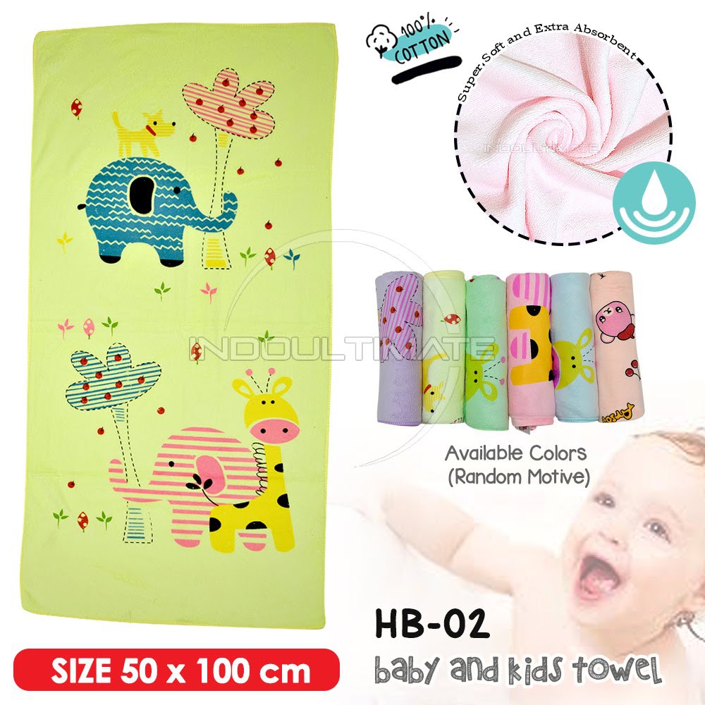 Handuk Bayi Daya Serap TINGGI / Handuk Mandi Anak Baby Towel Lembut HB-02 - RANDOM MOTIF