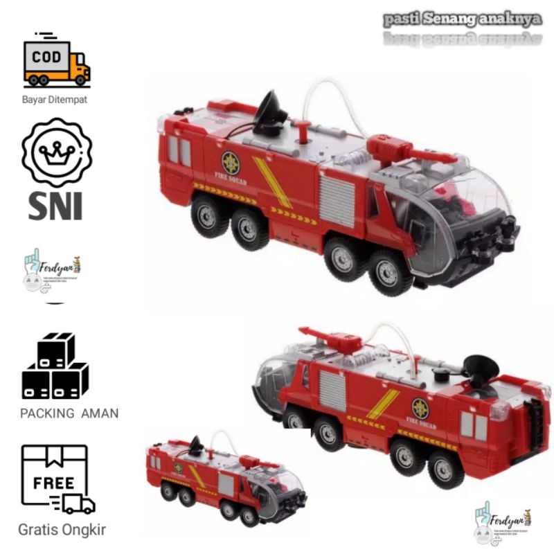 MAINAN ANAK FIRE SQUAD FIREMEN TRUCK - TRUK PEMADAM KEBAKARAN / MOBIL PEMADAM KEBAKARAN / MOBIL MOBI