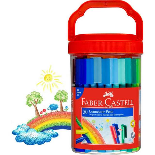 

1 SET 50 60 80 WARNA FABER CASTELL CONNECTOR PEN