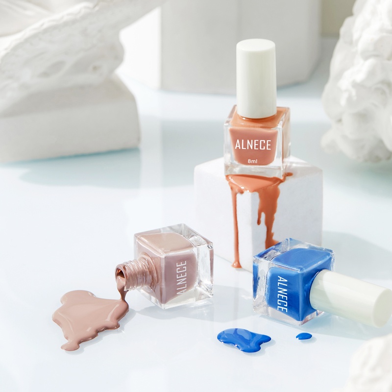 ALNECE Cat Kuku Muslim Halal Cat Kuku Dasar Transparan Peel-off Dapat Digunakan untuk Shalat  8ml