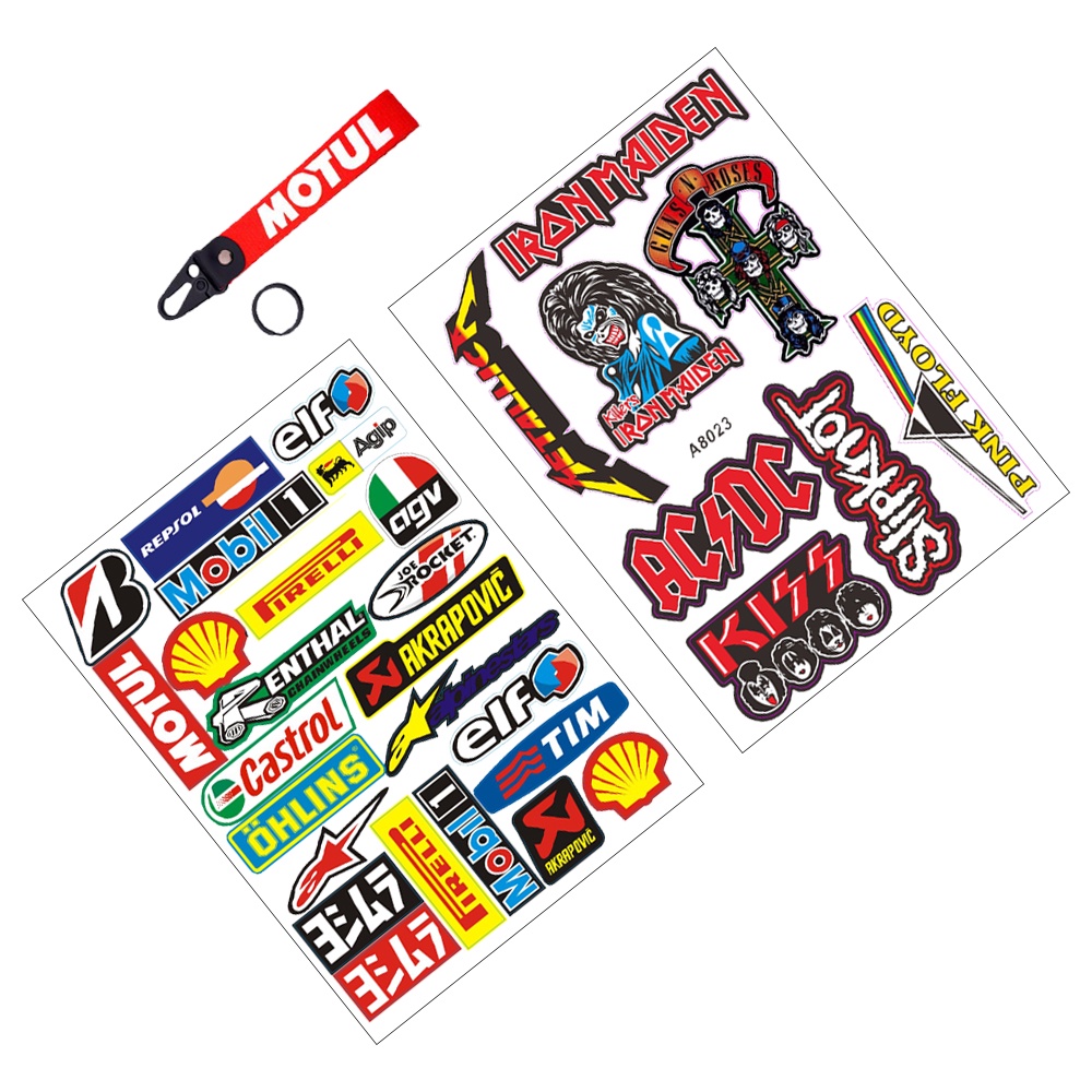 Rockstar Stiker Decal Motif Band ACDC Bahan PVC Anti Air Ukuran 26.5x18cm Untuk Motor / Mobil