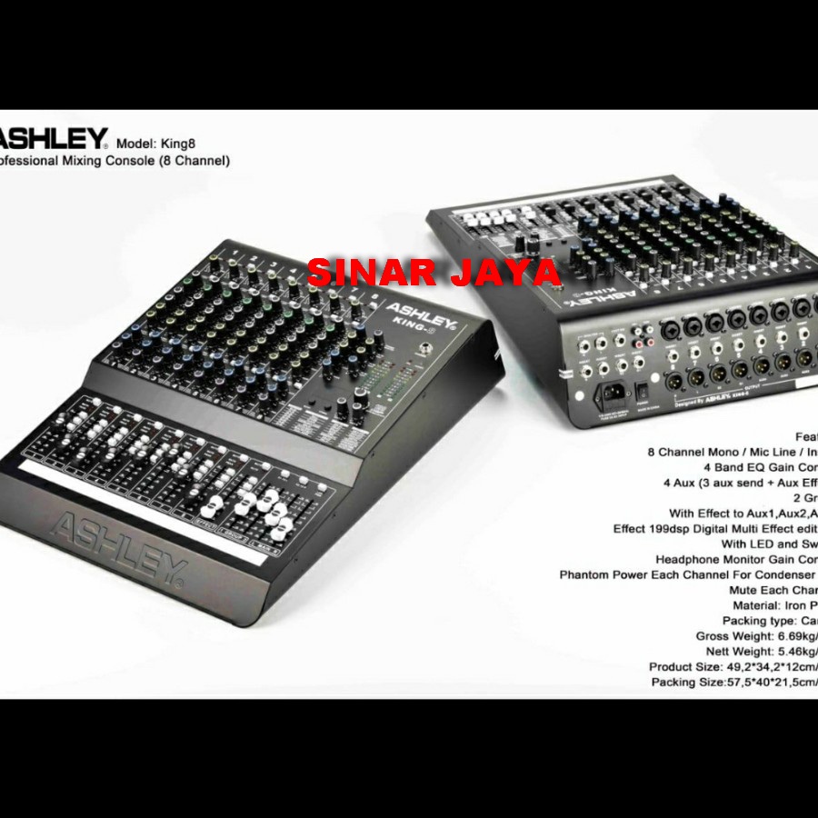 MIXER AUDIO ASHLEY KING8 8 CHANNEL MIXER AUDIO KING 8( ORIGINAL )