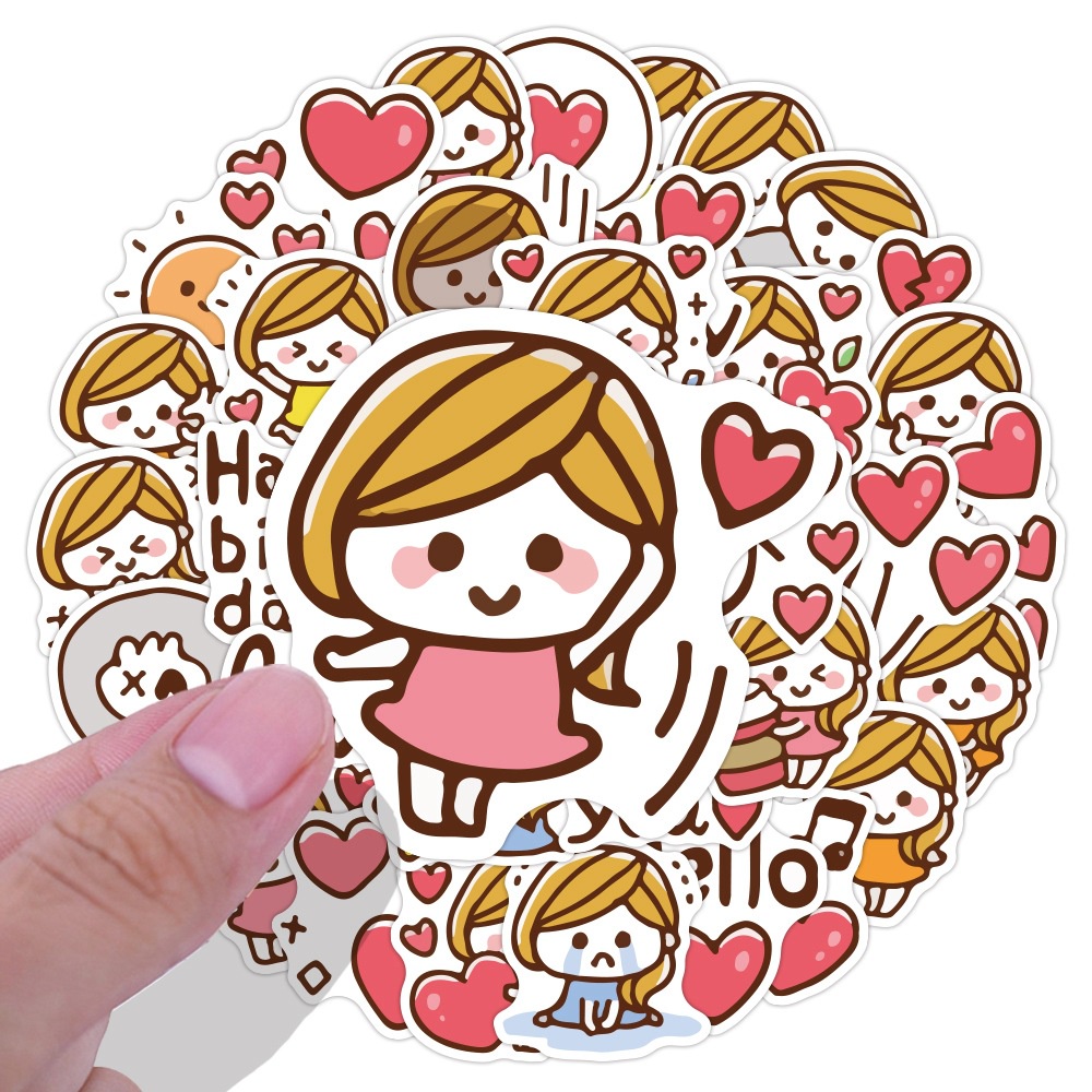 40 cute girl stiker kartun Little Loli ponsel case stiker bagasi Cangkir air tangan Buku stiker keci